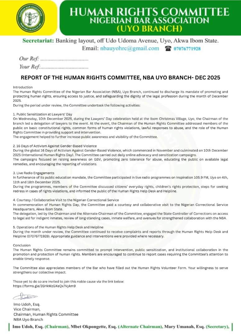 Human Rights Committee meeting and report preparation