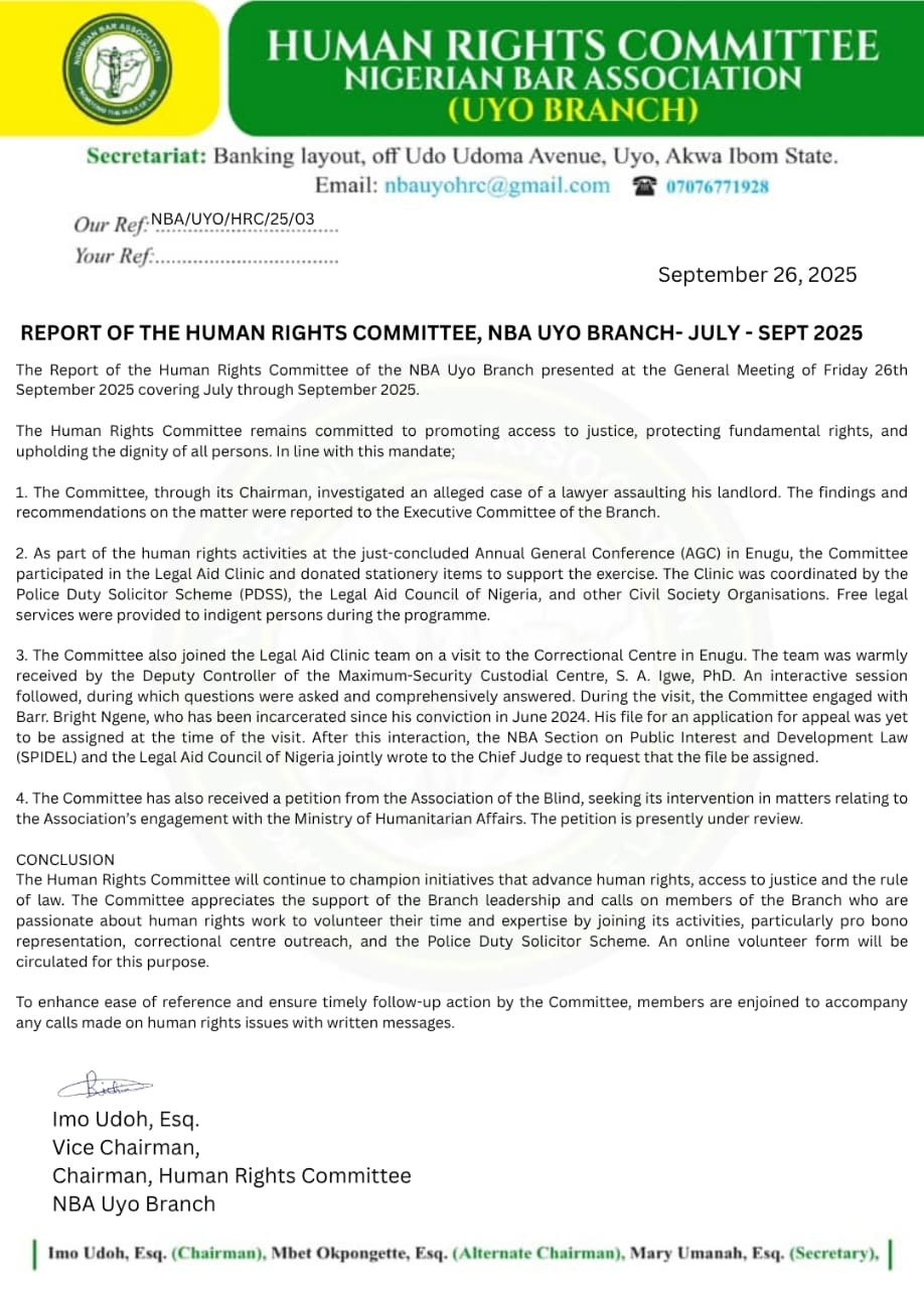 Human Rights Committee report documentation session